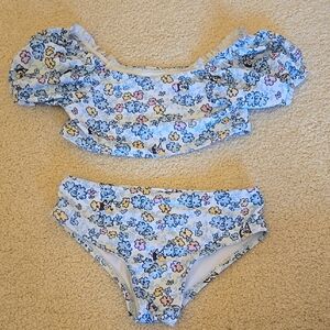 Bluey! Floral Puff Sleeve Bikini Set